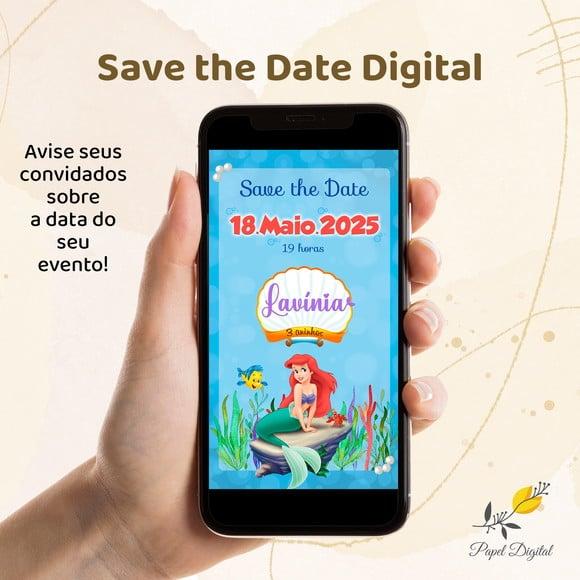 Save The Date Digital Pequena Sereia