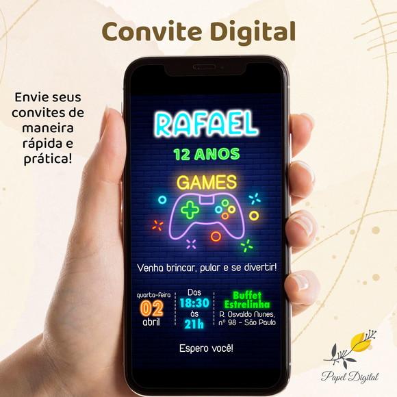 Convite Digital Video Game Modelo 2