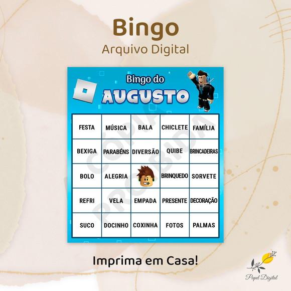 Bingo Roblox- Arquivo Digital - 20 Cartelas