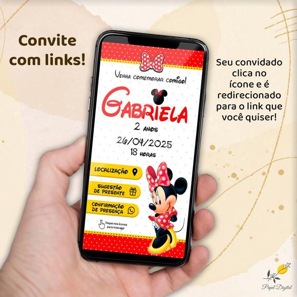 Convite Interativo Minnie Vermelha