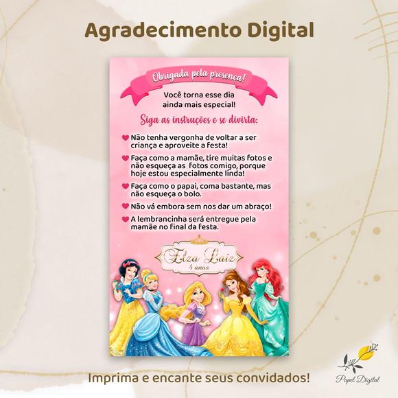 Agradecimento Digital Princesas Modelo 2