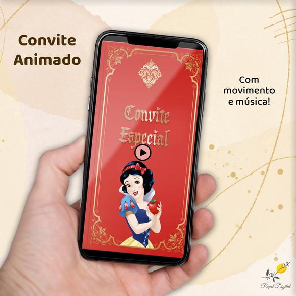 Convite Animado (vídeo) Branca de Neve Modelo 2