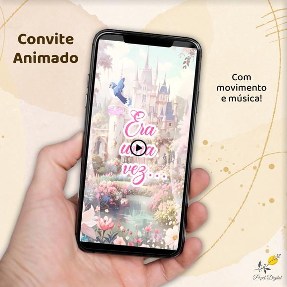 Convite Animado (vídeo) Princesas Disney Modelo 3