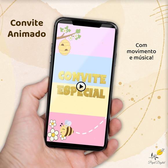 Convite Animado (vídeo) Abelhinha Modelo 2