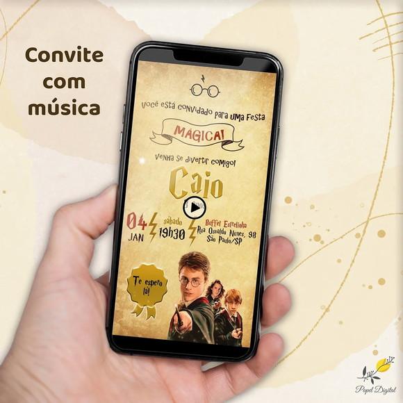 Convite com Música Harry Potter