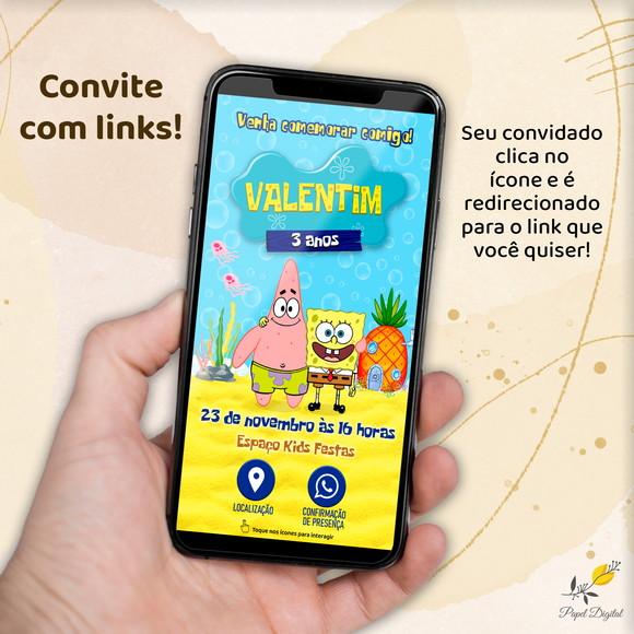 Convite Interativo Bob Esponja