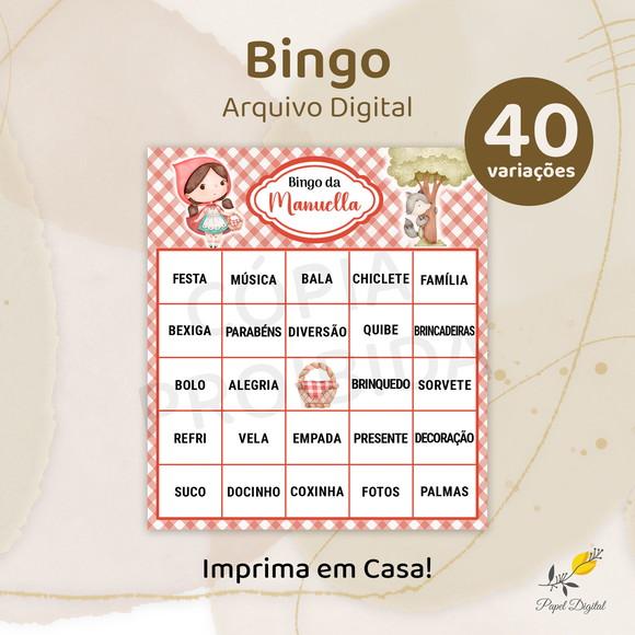 Bingo Aniversário - Arquivo Digital - 40 Cartelas