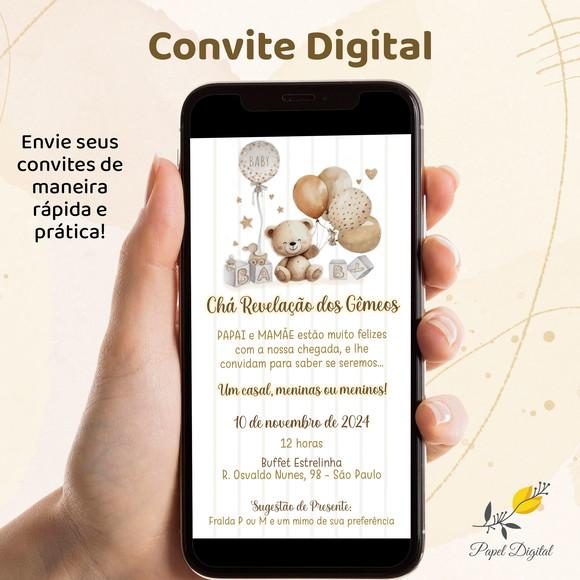 Convite Digital Chá de Revelação Modelo 15