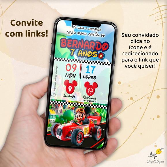 Convite Interativo Corrida do Mickey Modelo 2