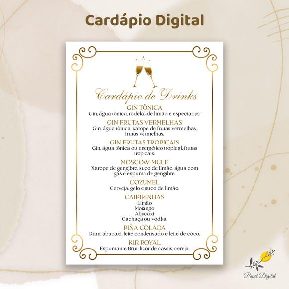 Cardápio Digital Drinks Modelo 4