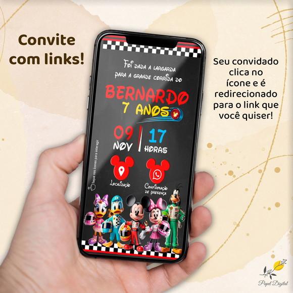 Convite Interativo Corrida do Mickey Modelo 3