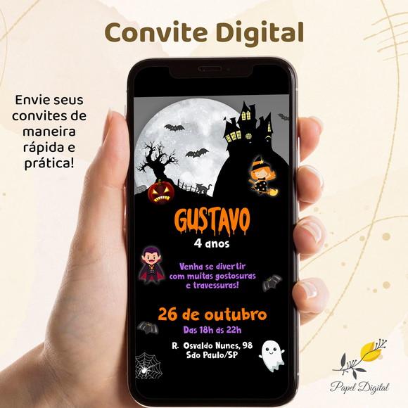 Convite Digital Halloween Modelo 3