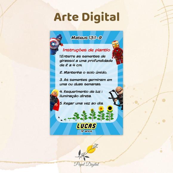 Arte Digital Lego Marvel Instruções de Plantio
