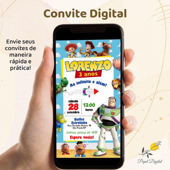 Convite Digital Toy Story Modelo 3