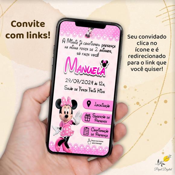 Convite Interativo Minnie Rosa
