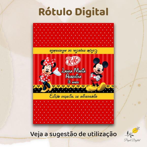 Rótulo de Kitkat (arquivo Digital) Mickey e Minnie