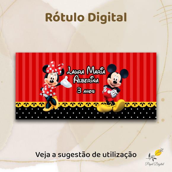 Rótulo Digital Cofrinho ou Caneca Minnie e Mickey