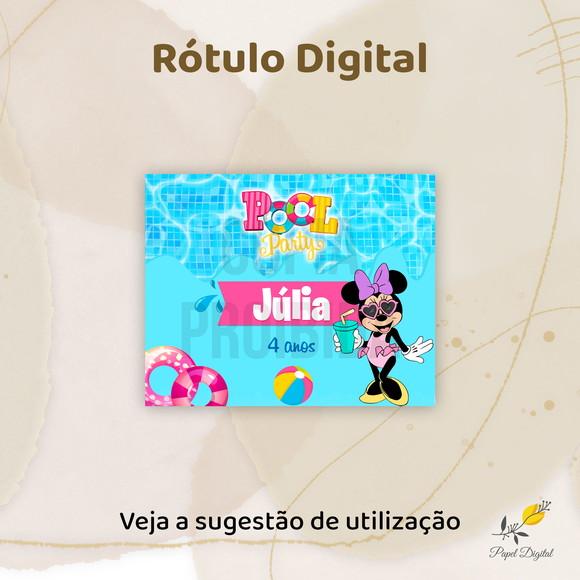 Rótulo Digital Minnie Pool Party