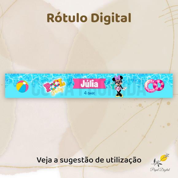 Rótulo Digital para Garrafa Minnie Pool Party