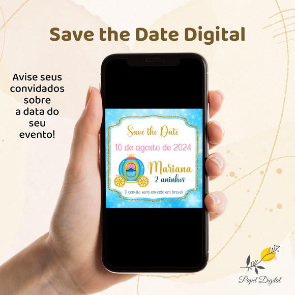 Save The Date Digital Cinderela Modelo 3