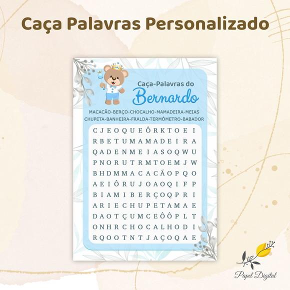 Caça Palavras Personalizado - Chá de Bebê