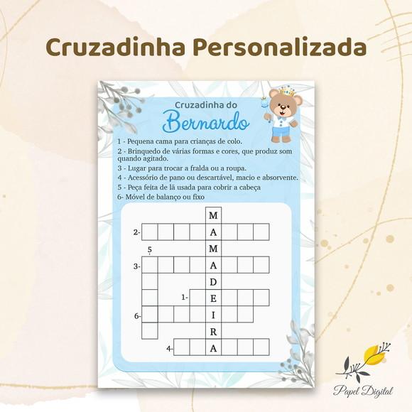 Cruzadinha Personalizada - Chá de Bebê
