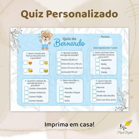 Quiz Personalizado - Chá de Bebê