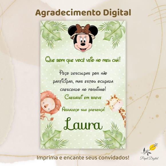 Agradecimento Digital Minnie Safari