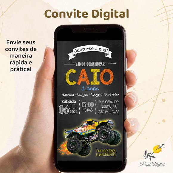 Convite Digital Hot Wheels Modelo 7