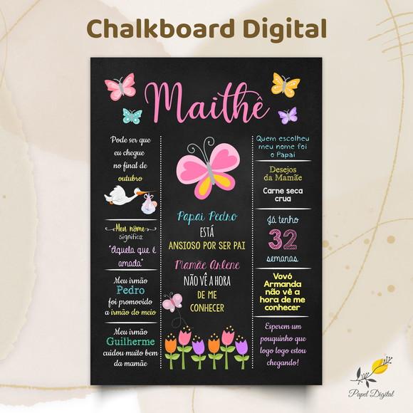 Chalkboard Digital Chá de Bebê Modelo 11