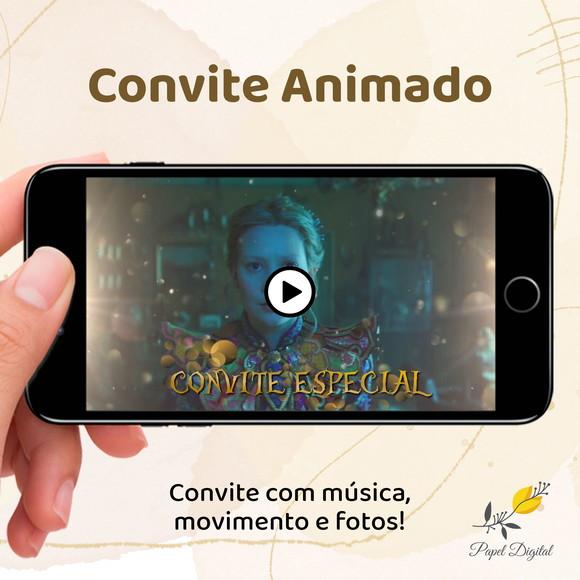 Convite Animado (vídeo) Alice Através do Espelho