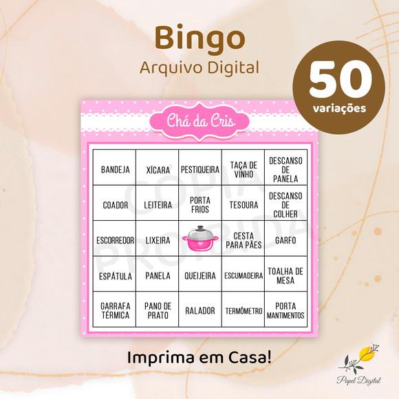Bingo Chá de Cozinha - Arquivo Digital 50 Cartelas