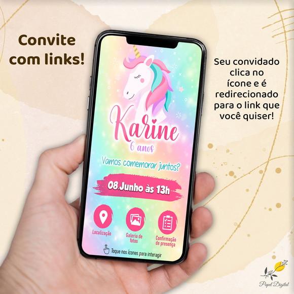 Convite Interativo Unicórnio