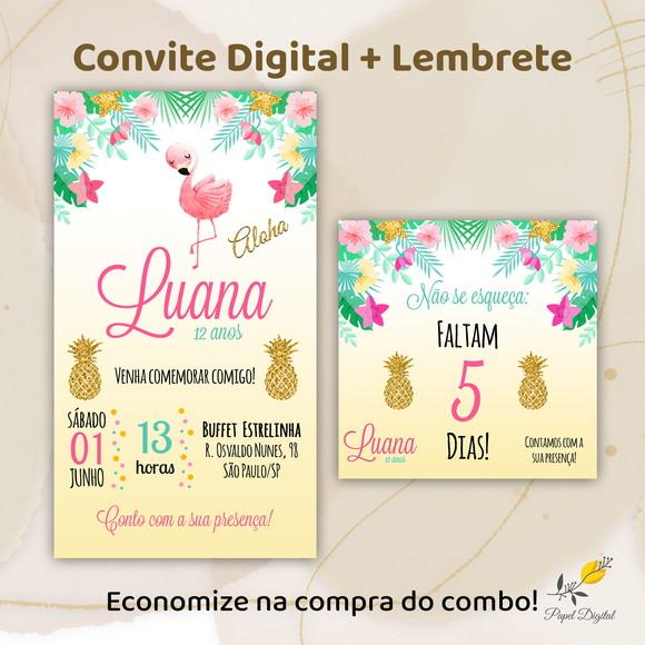 Convite + Lembrete Digital Tropical Modelo 2