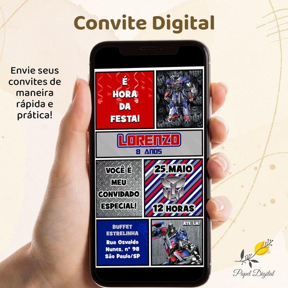 Convite Digital Transformers Modelo 8