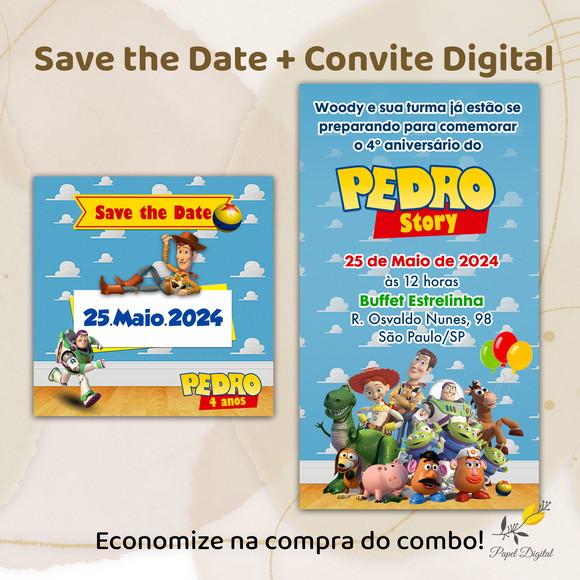 Convite + Save The Date Toy Story