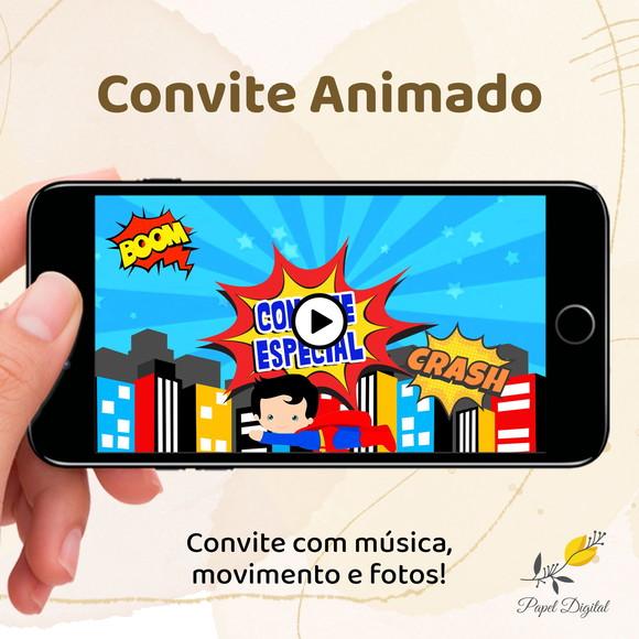 Convite Animado (vídeo) Super Homem