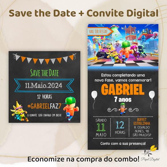 Convite + Save The Date Stumble Guys