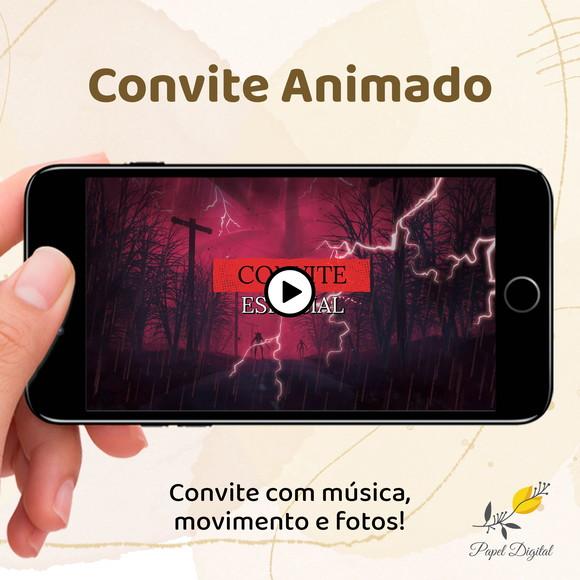 Convite Animado (vídeo) Stranger Things