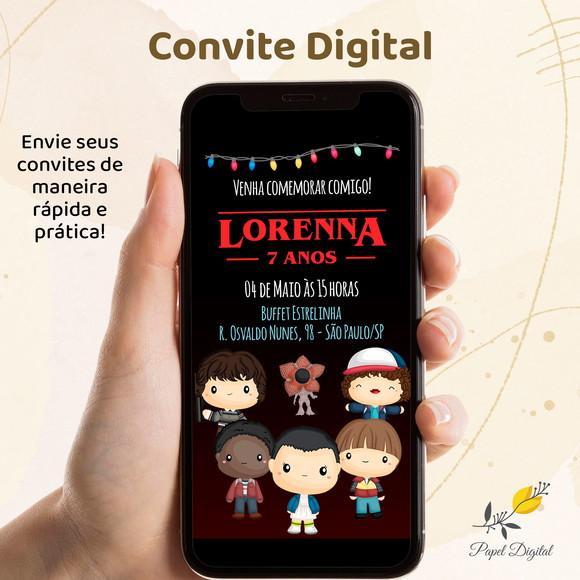 Convite Digital Stranger Things