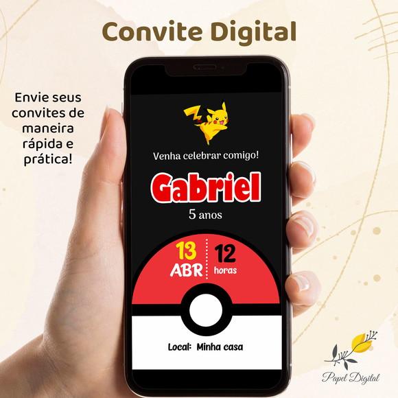 Convite Digital Pokemon Modelo 10