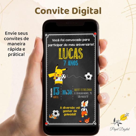 Convite Digital Pokemon Modelo 5