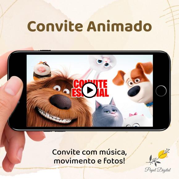 Convite Animado (vídeo) Pets