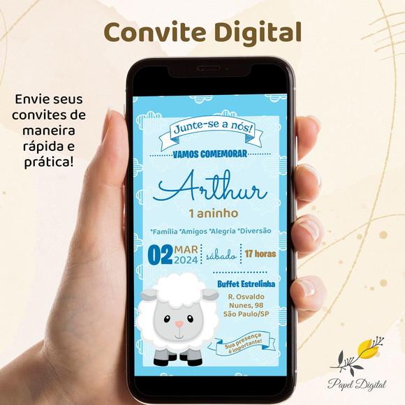 Convite Digital Ovelhinha Modelo 4
