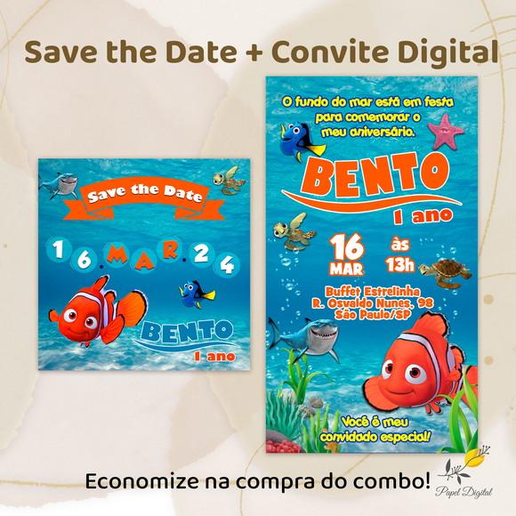Convite + Save The Date Digital Nemo