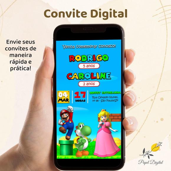 Convite Digital Super Mario Modelo 2