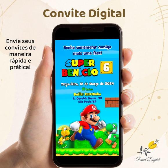 Convite Digital Super Mario Modelo 4