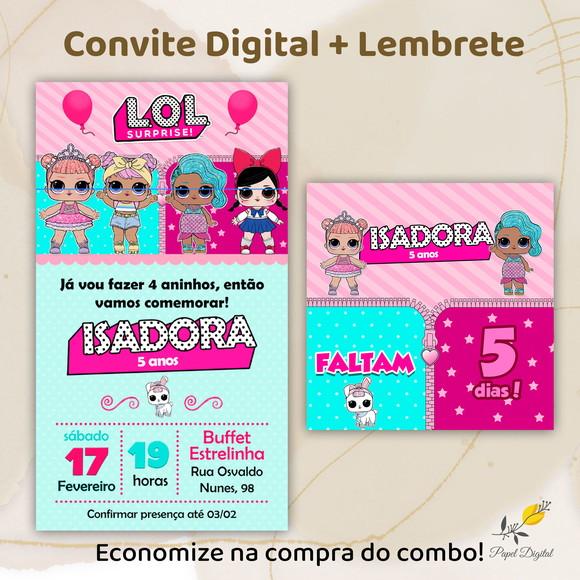 Convite + Lembrete Lol