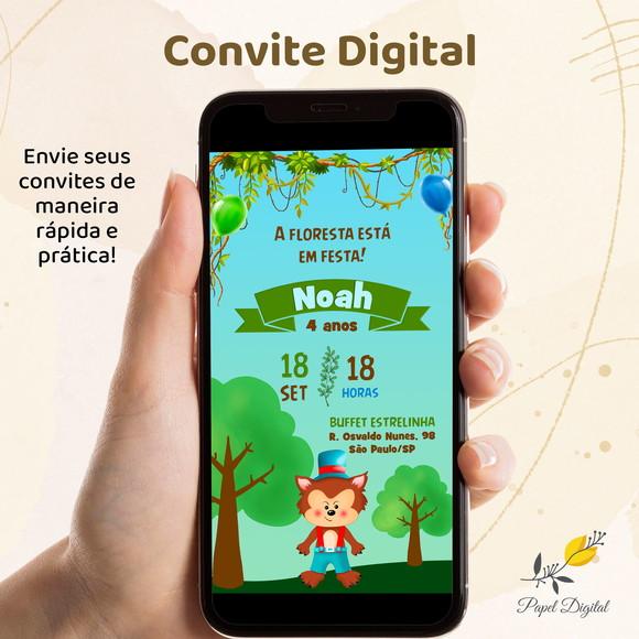 Convite Digital Lobo Mau Modelo 2