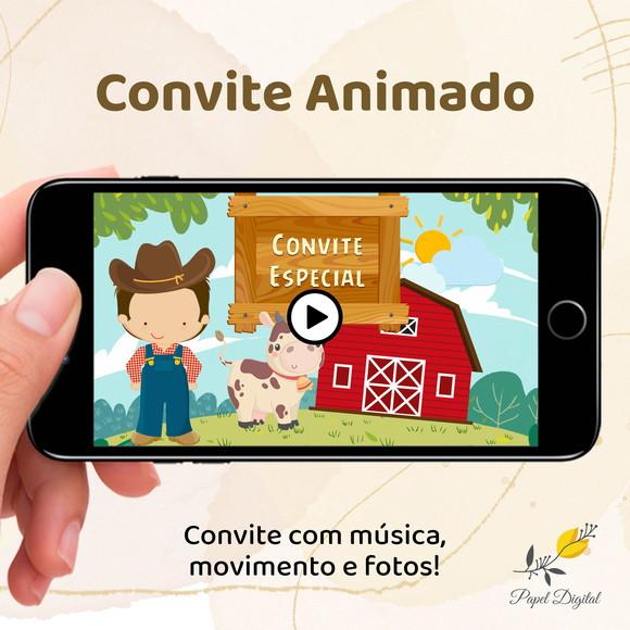 Convite Animado (vídeo) Fazendinha Modelo 3